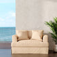 Sunset Trading Newport Slipcovered Chair and a half w/Ottoman | Tan