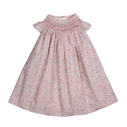 NICOLE | Baby Girls Pink Floral Hand Smocked Dress