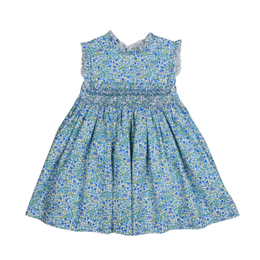 NINA | Girls Blue Floral Cotton Dress