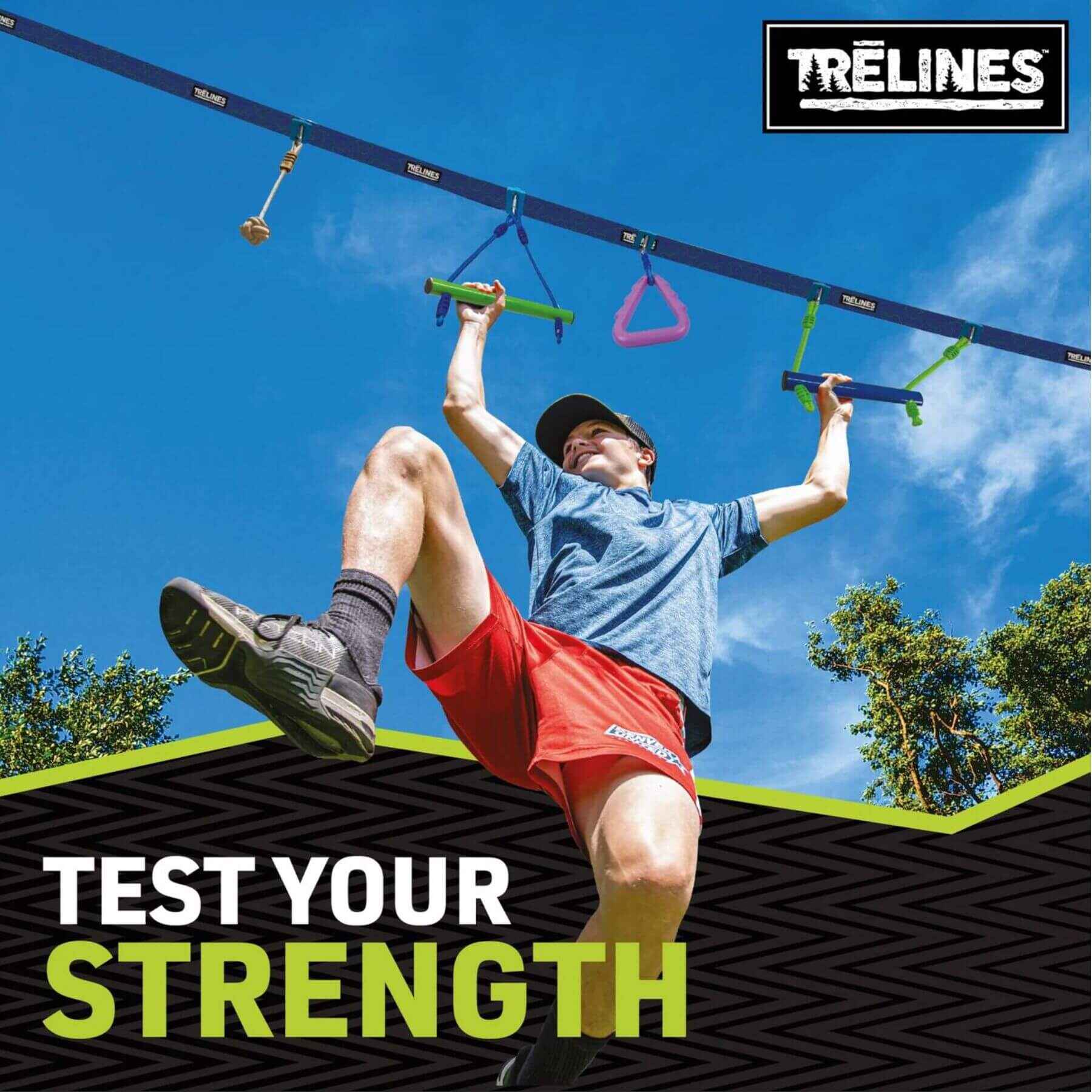 Boy Playing on Trelines Ninja Adventure Line 36ft