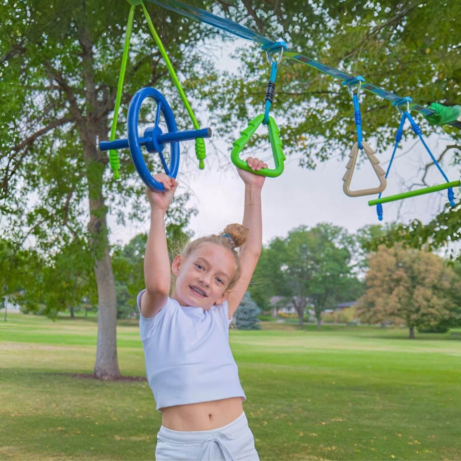 Girl Playing Trelines Ninja Vertical Fly Wheel 10"