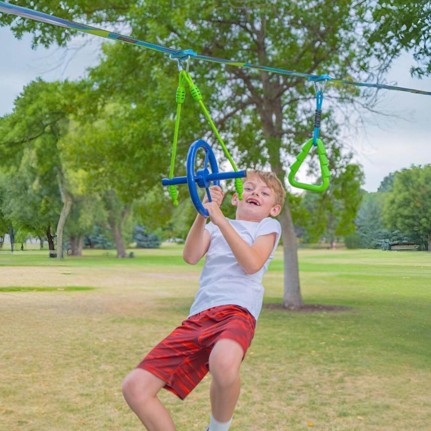 Boy Playing Trelines Ninja Vertical Fly Wheel 10"