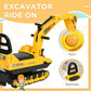 HOMCOM No Power Ride On Excavator Toy Tractors Digger Yellow & Black