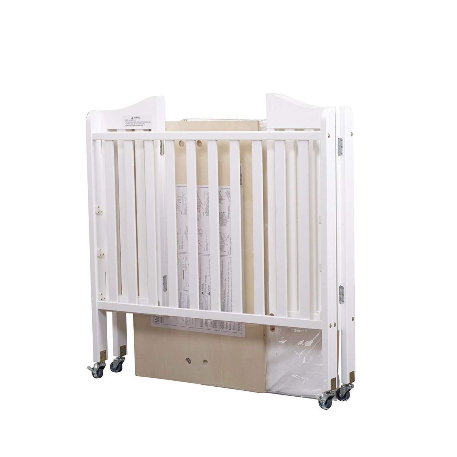 Orbelle Noa Three level Mini Portable Crib White - Folded