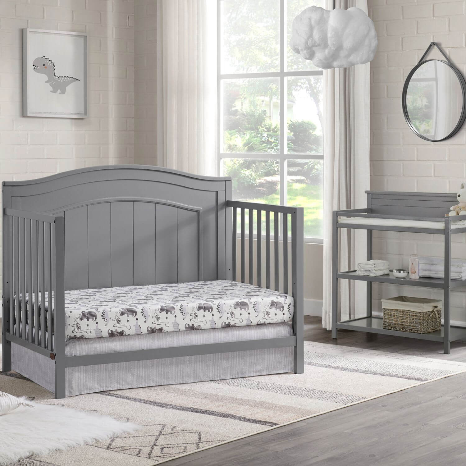 Oxford Baby Nolan 4-in-1 Convertible Crib | Dove Gray