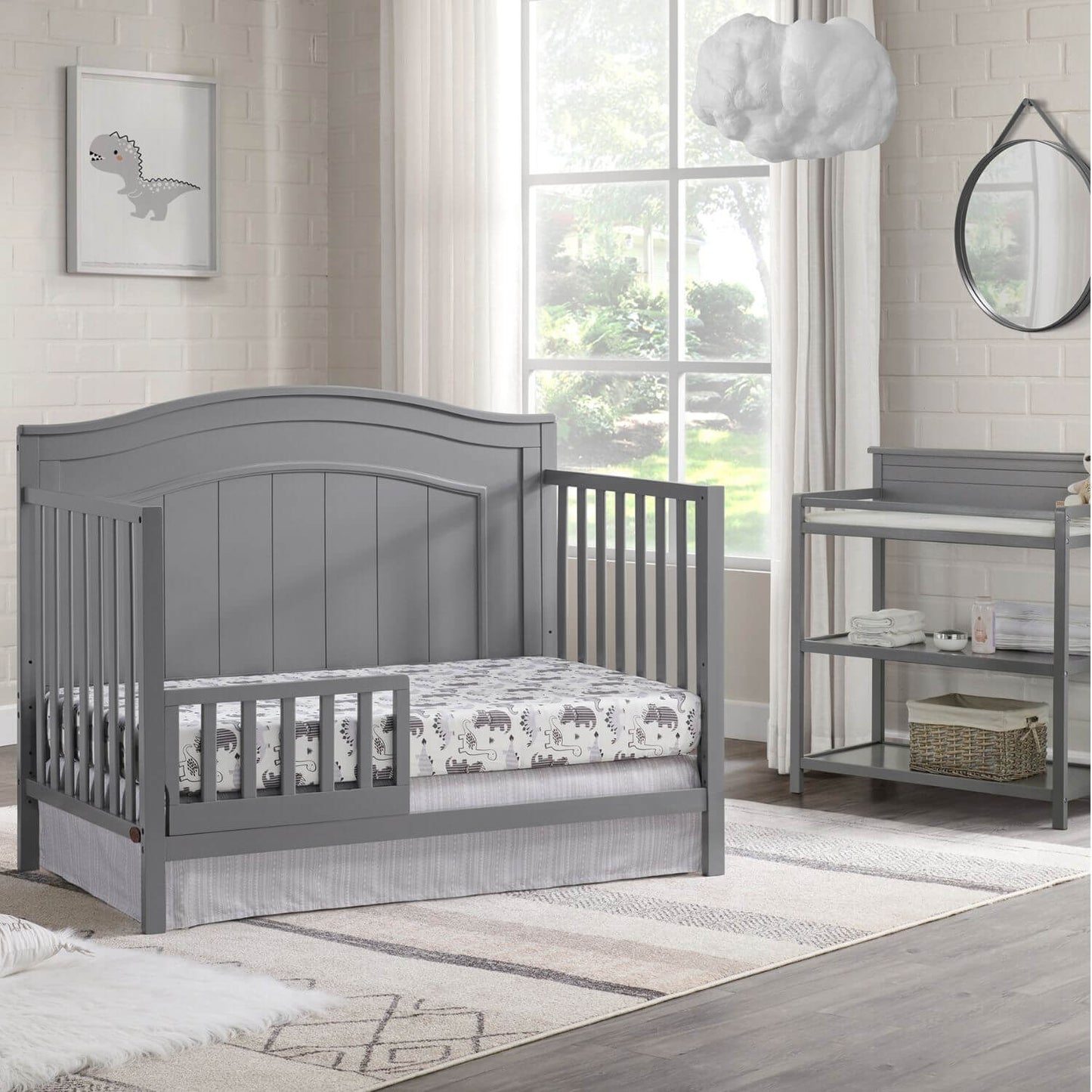 Oxford Baby Nolan 4-in-1 Convertible Crib | Dove Gray