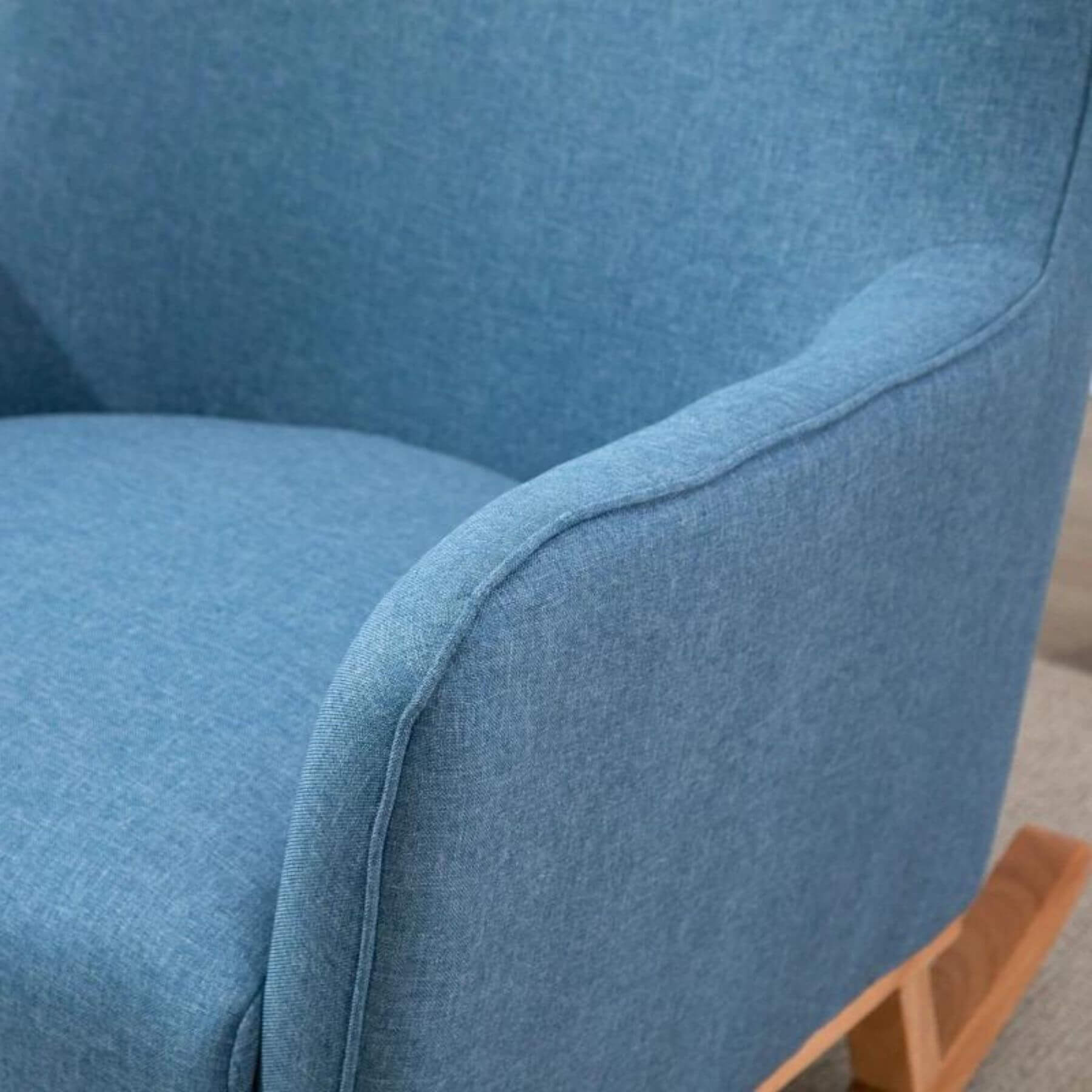 Detail of HOMCOM Modern Nursery Rocking Chair with Thick Padding Blue