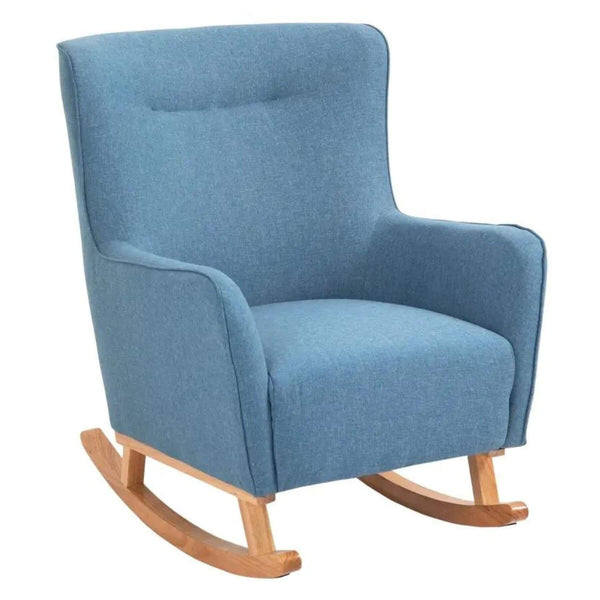 HOMCOM Modern Nursery Rocking Chair with Thick Padding Blue