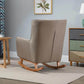 HOMCOM Modern Nursery Rocking Chair with Thick Padding Greige