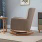 Side View of HOMCOM Modern Nursery Rocking Chair with Thick Padding Greige