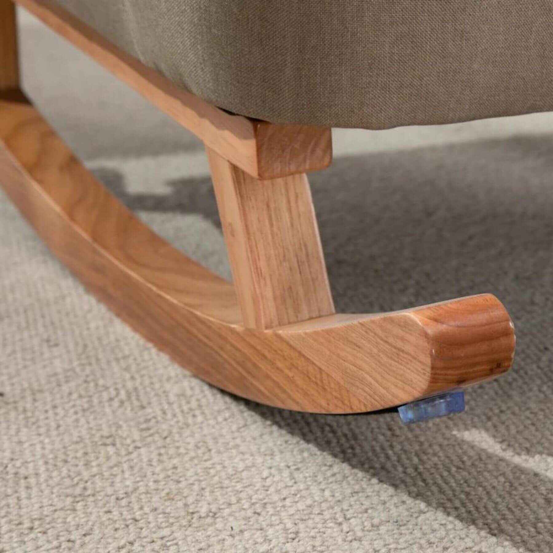 Detail of HOMCOM Modern Nursery Rocking Chair with Thick Padding Greige