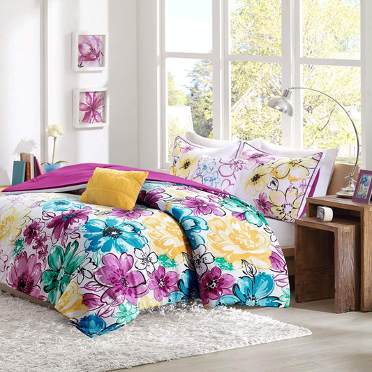 Olivia Floral Comforter Set Blue