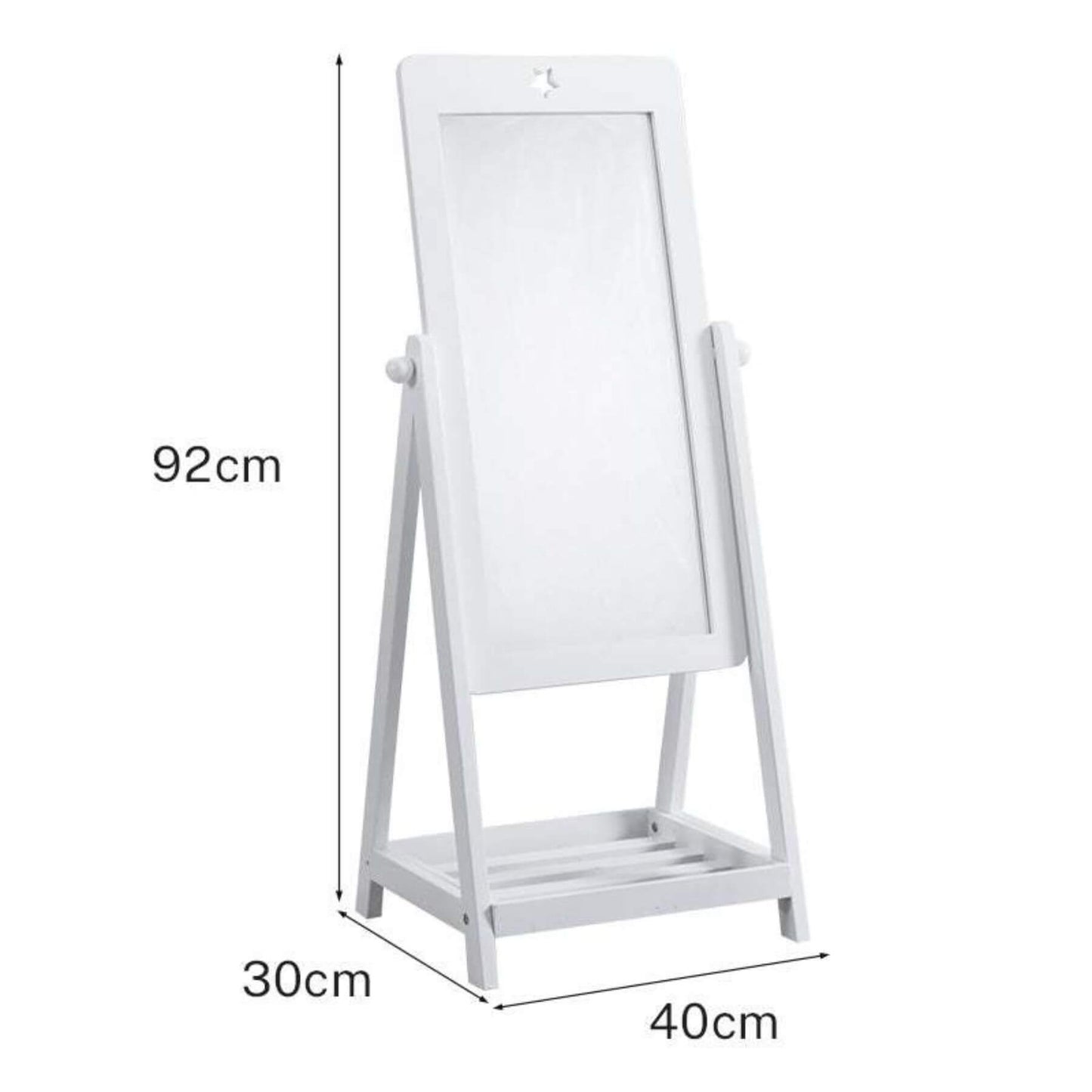 Olivia the Fairy Girls Wooden Standing Mirror with dimensions