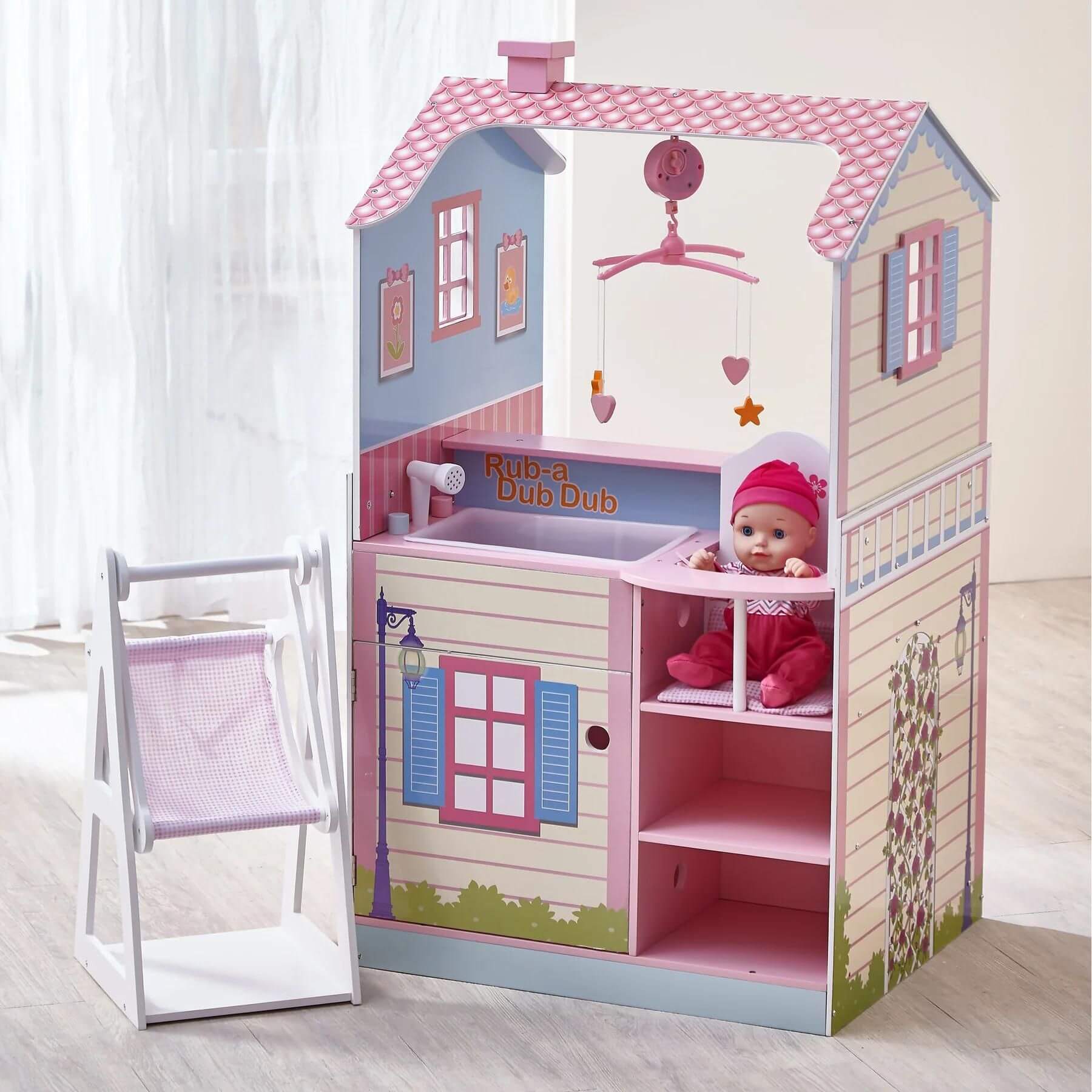 Olivia's Little World Baby Doll Changing Station Dollhouse Multicolor