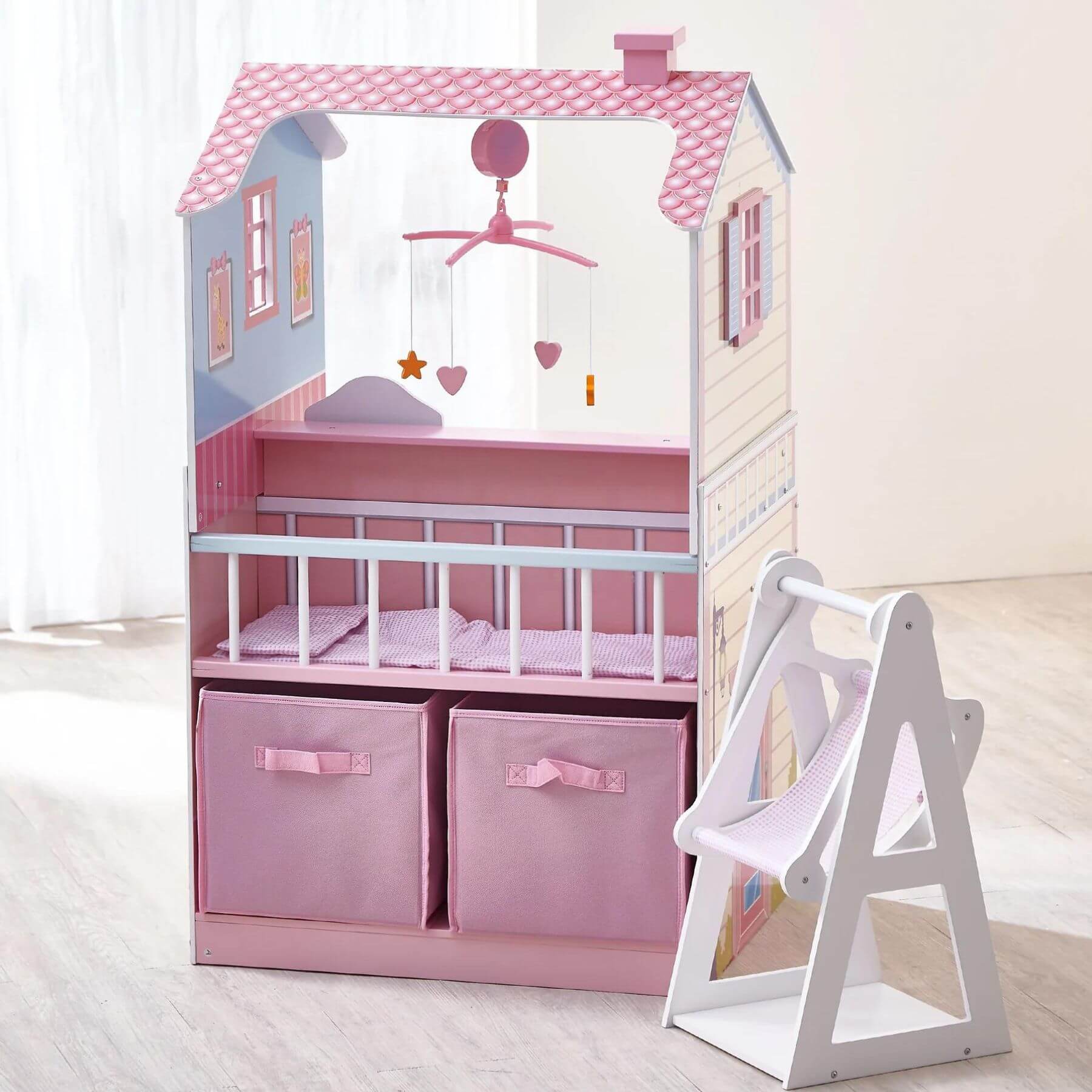 Olivia's Little World Baby Doll Changing Station Dollhouse Multicolor