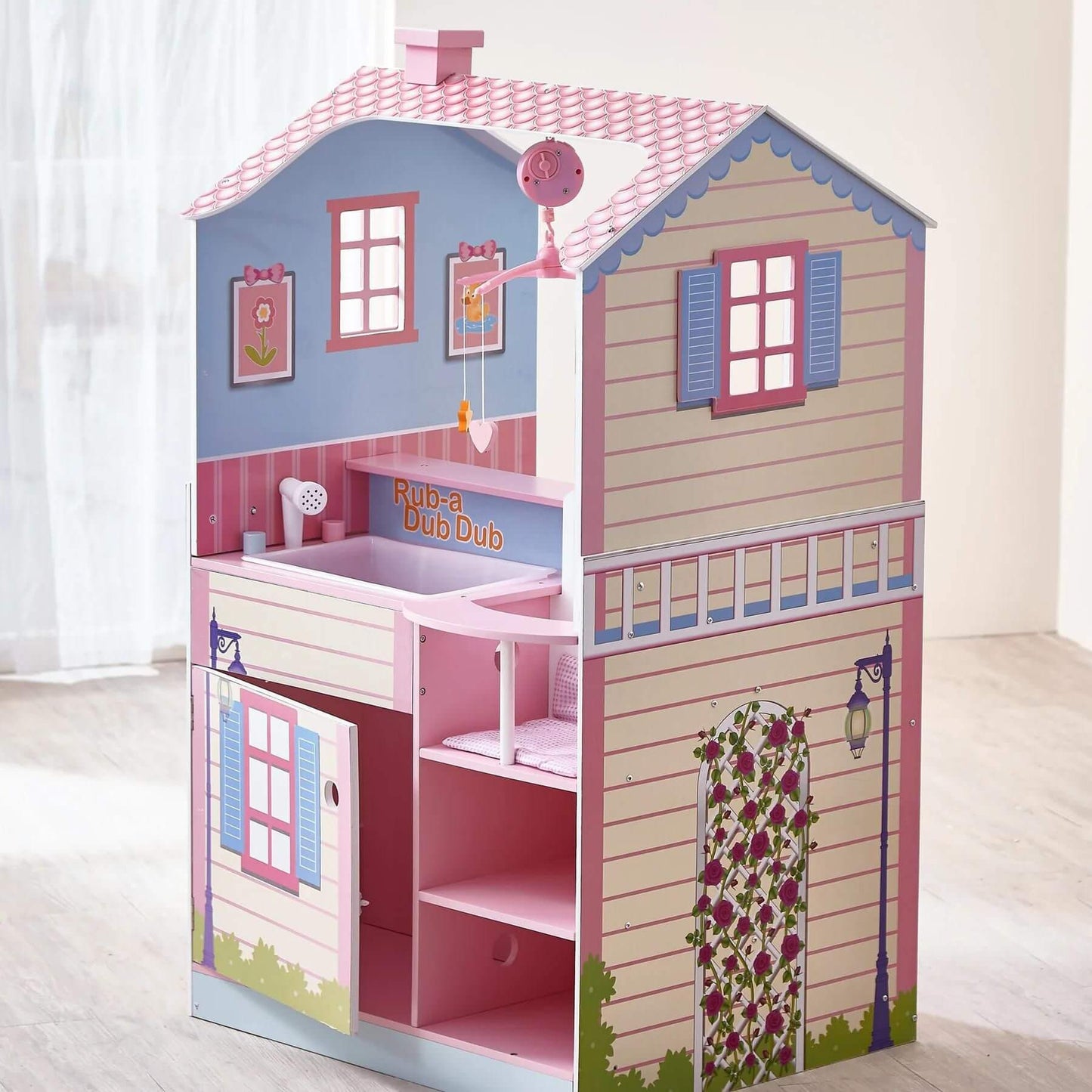 Olivia's Little World Baby Doll Changing Station Dollhouse Multicolor