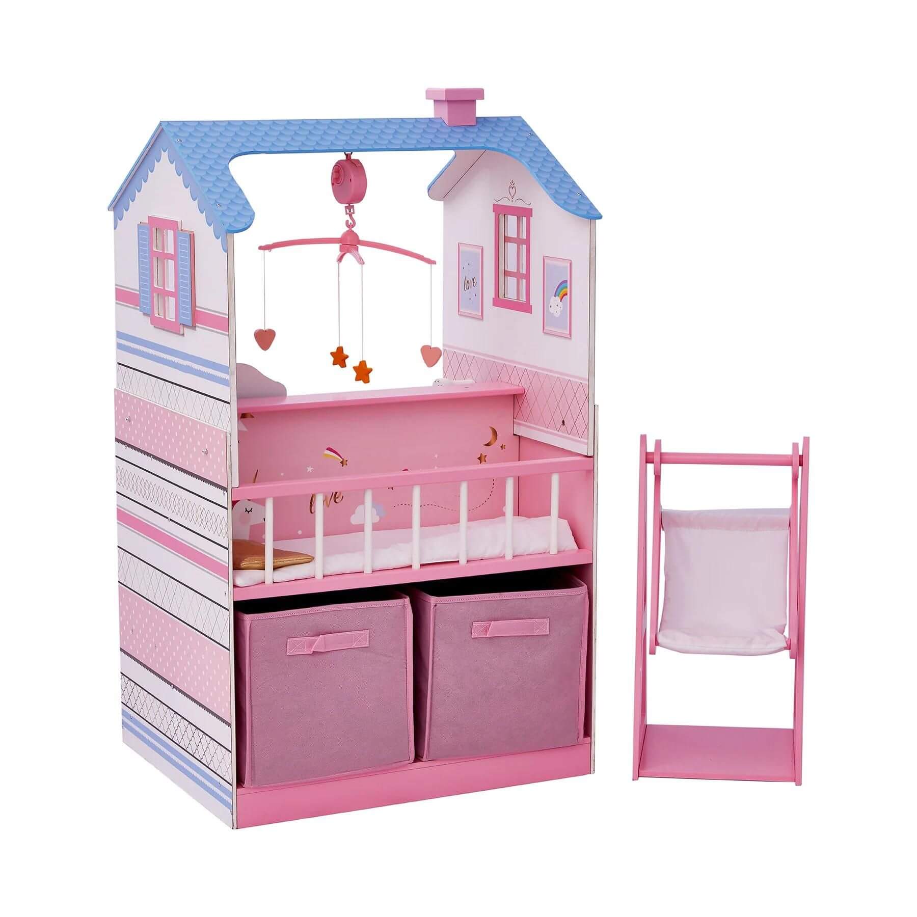 Olivia's Little World Baby Doll Changing Station Dollhouse Pink