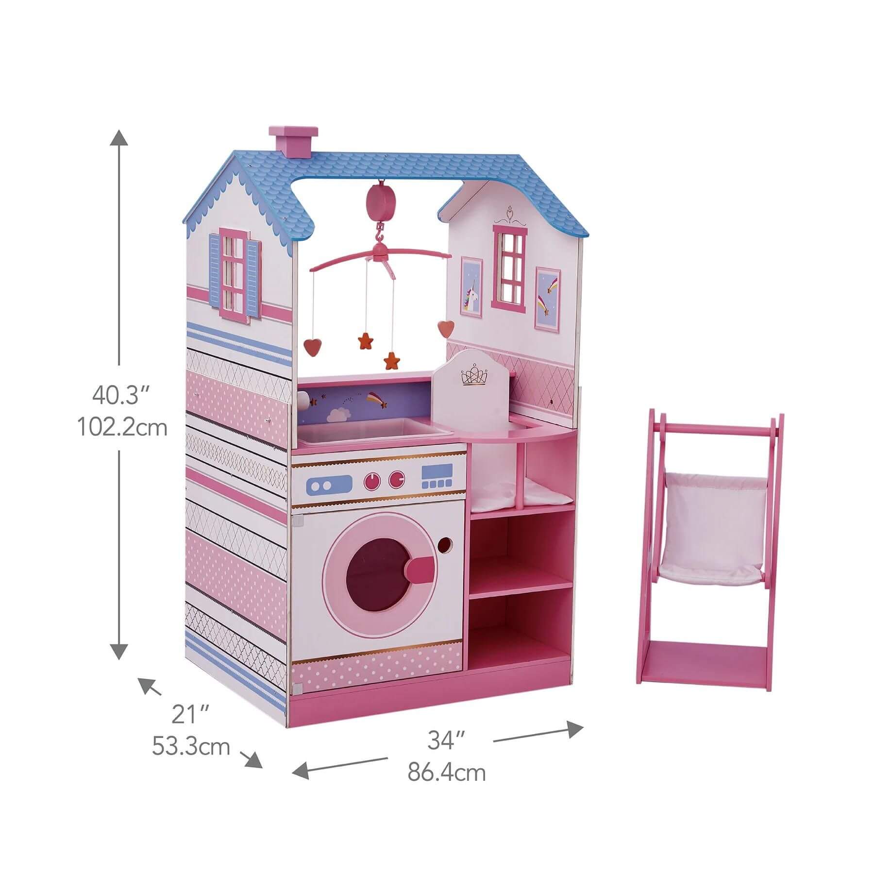 Olivia's Little World Baby Doll Changing Station Dollhouse Pink