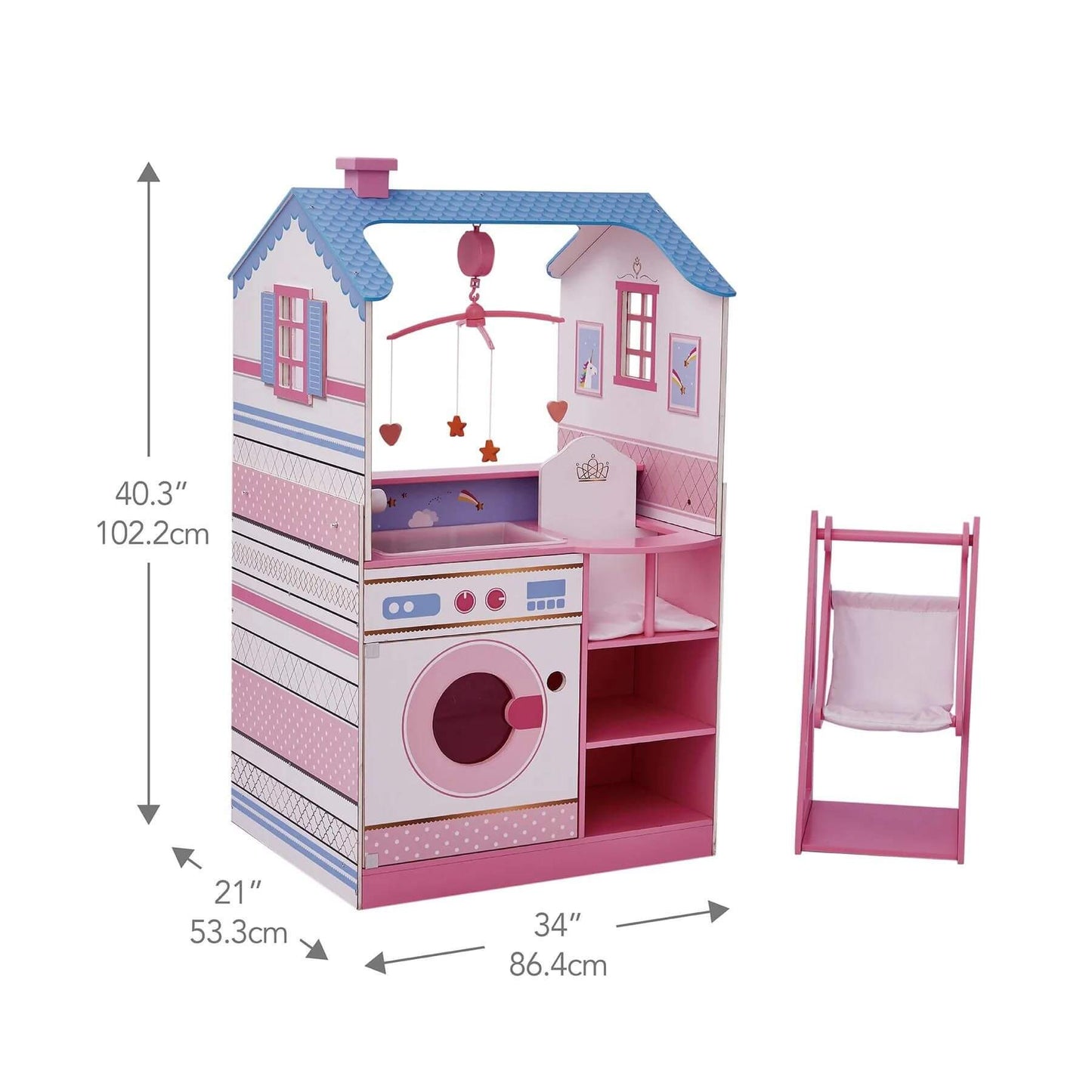 Olivia's Little World Baby Doll Changing Station Dollhouse Pink