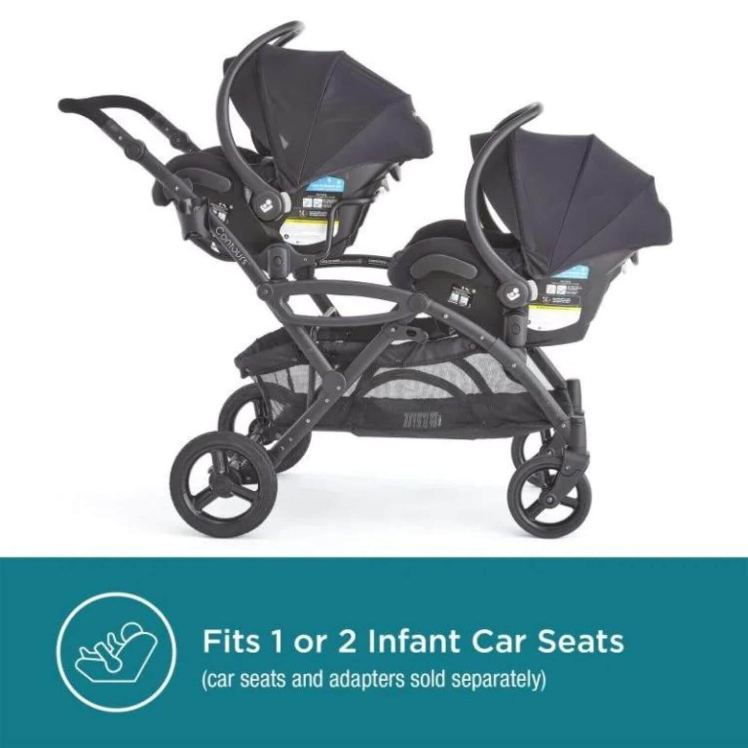 Contours Options Elite V2 Double Stroller Graphite Gray - Detail