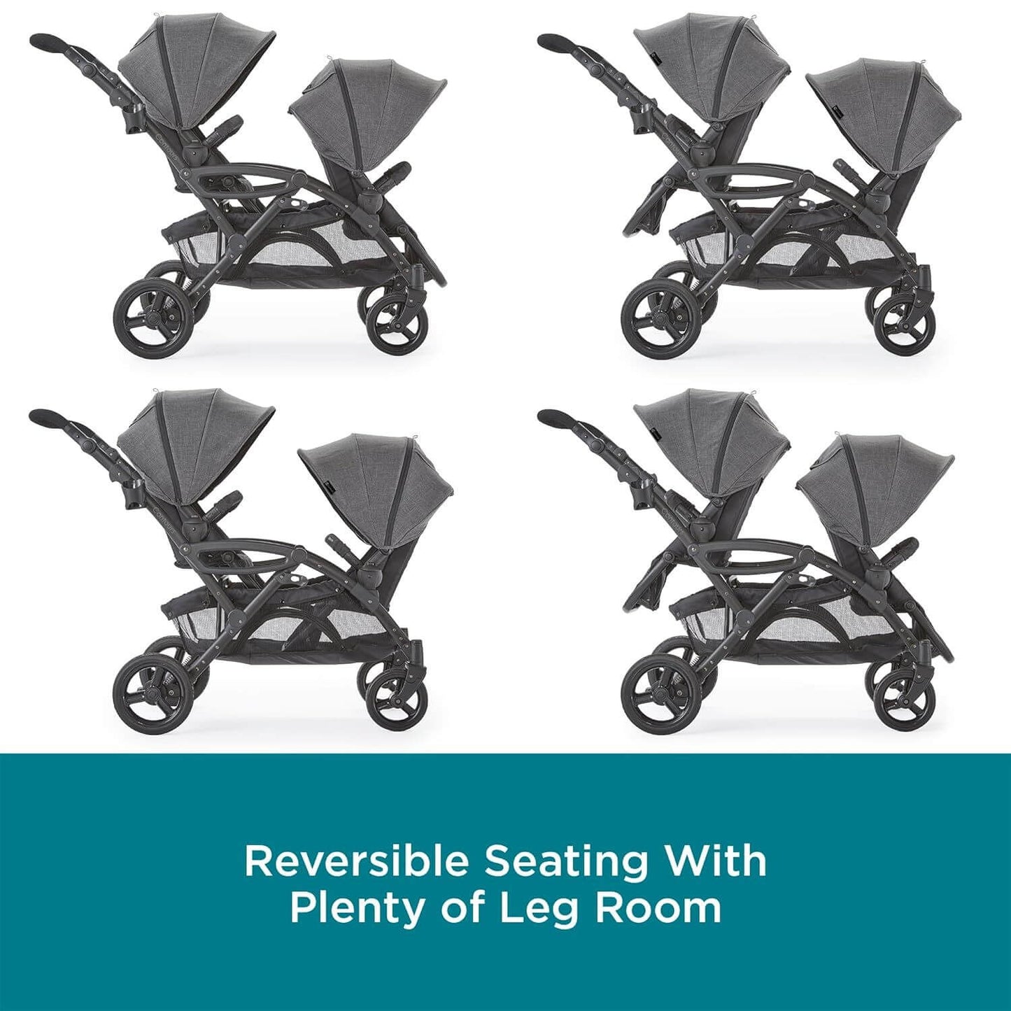 Contours Options Elite V2 Double Stroller Graphite Gray - Detail