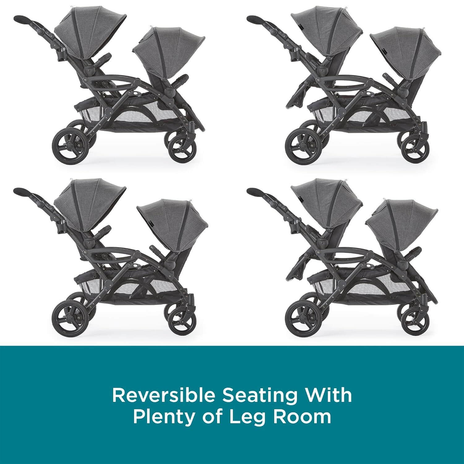 Contours Options Elite V2 Double Stroller Graphite Gray - Detail