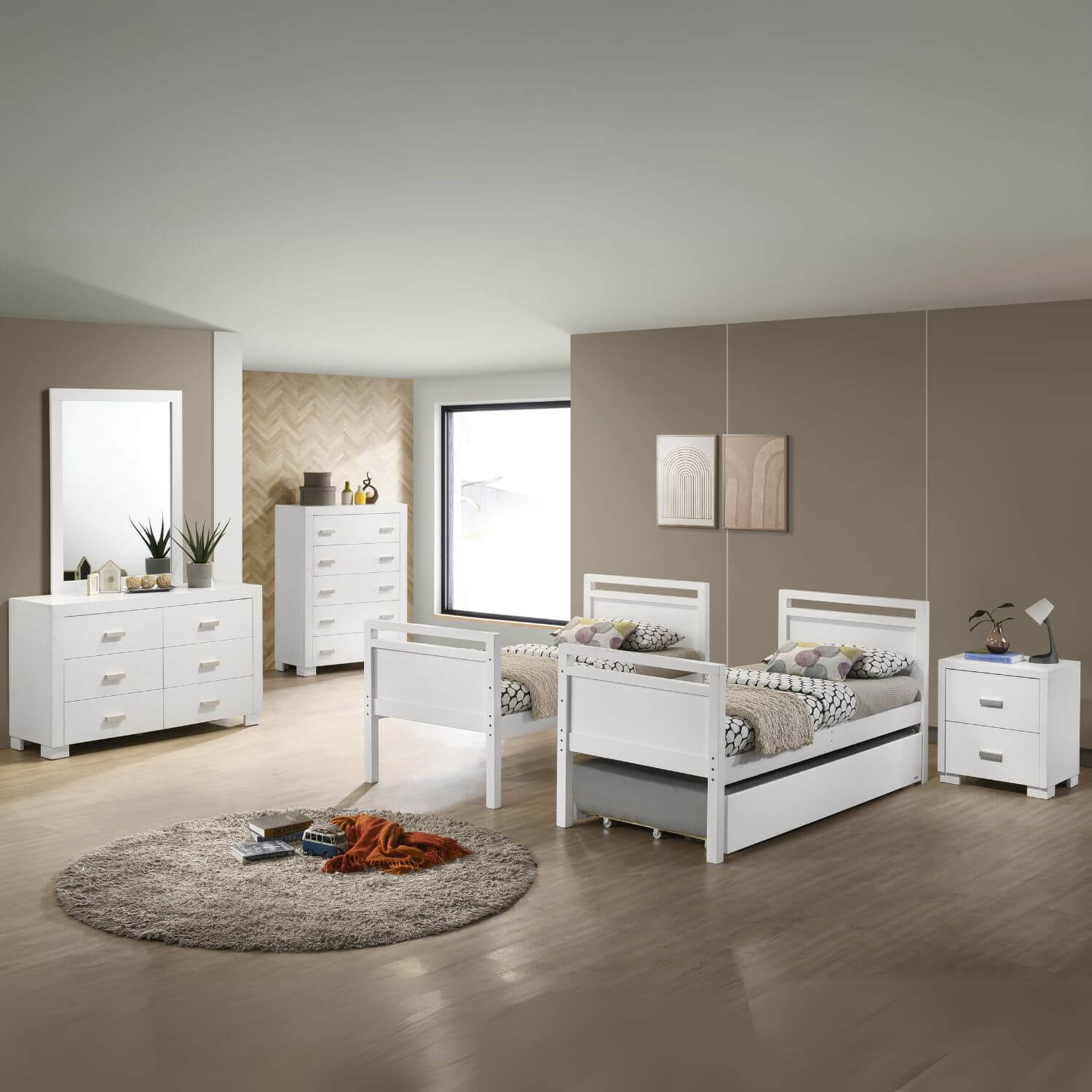 Orbelle Bunk Bed Twin over Twin Model 4800 White - Lifestyle