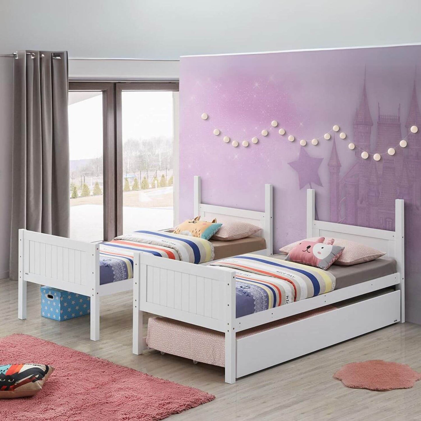 Orbelle Bunk Bed Twin over Twin Model 7278 White - Lifestyle