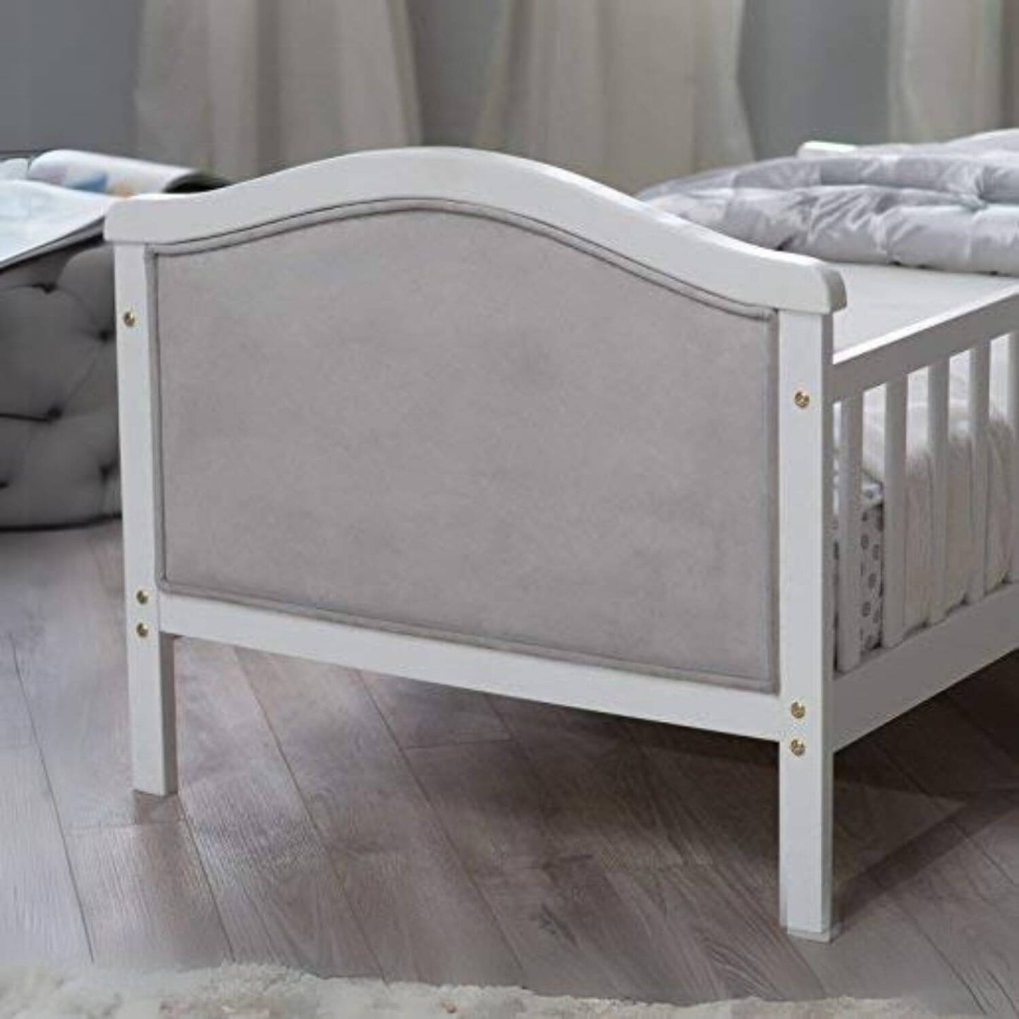 Orbelle French White Padded Gray Toddler Bed - Detail
