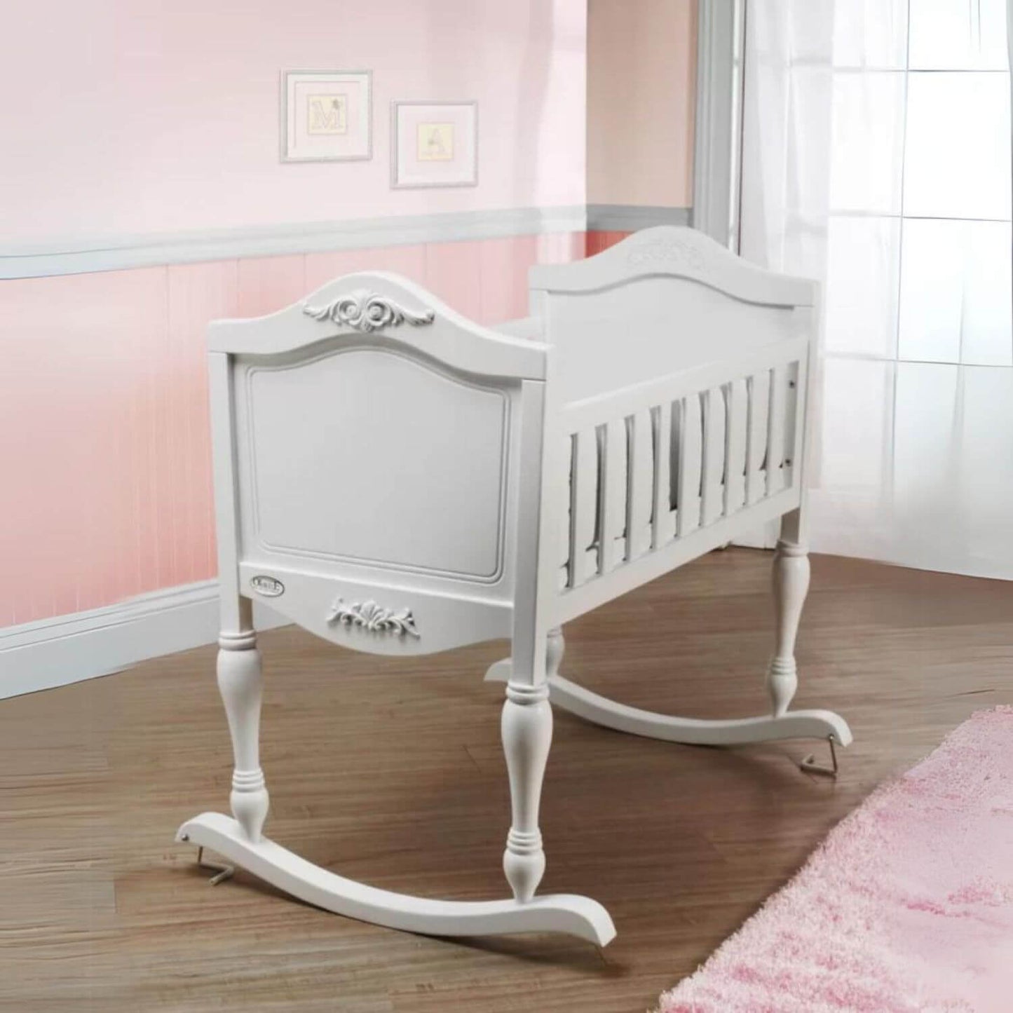 Orbelle Gaga Rocking Cradle French White - Lifestyle