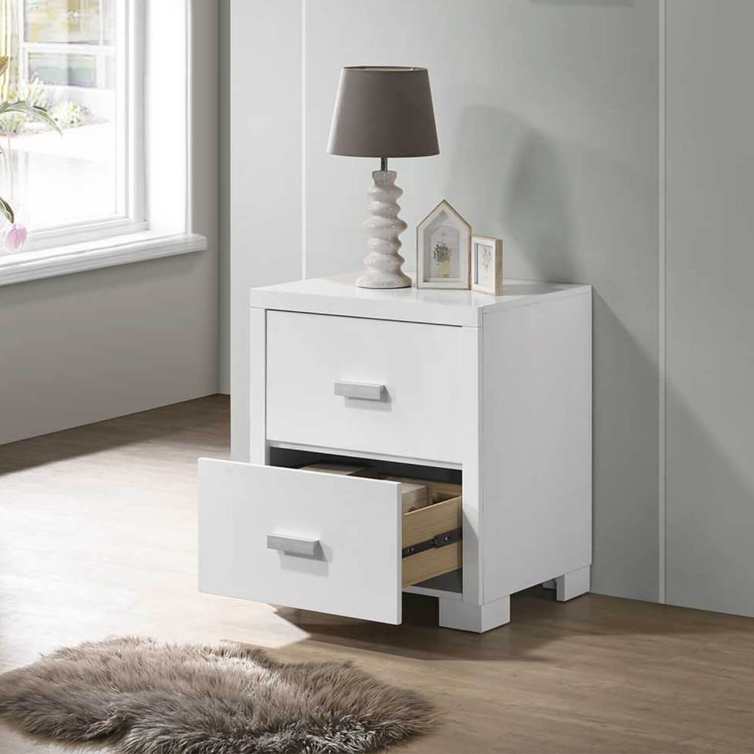 Orbelle Nightstand White - Lifestyle