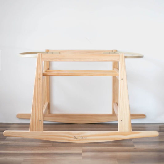 Plum+Sparrow Original Rocking Moses Bassinet Stand with brake Natural