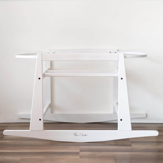 Plum+Sparrow Original Rocking Moses Bassinet Stand with brake White