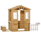 Outsunny Outdoor Playhouse for Kids Natural and White