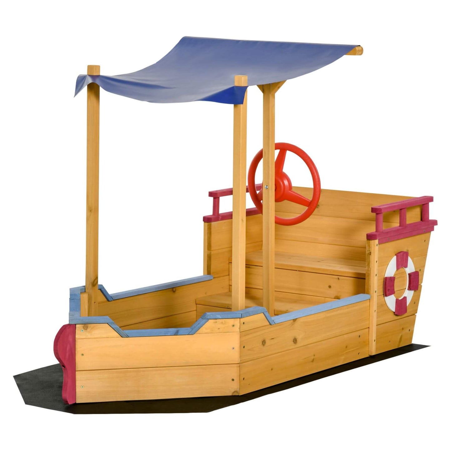 Outsunny Pirate Ship Sandbox - Orange