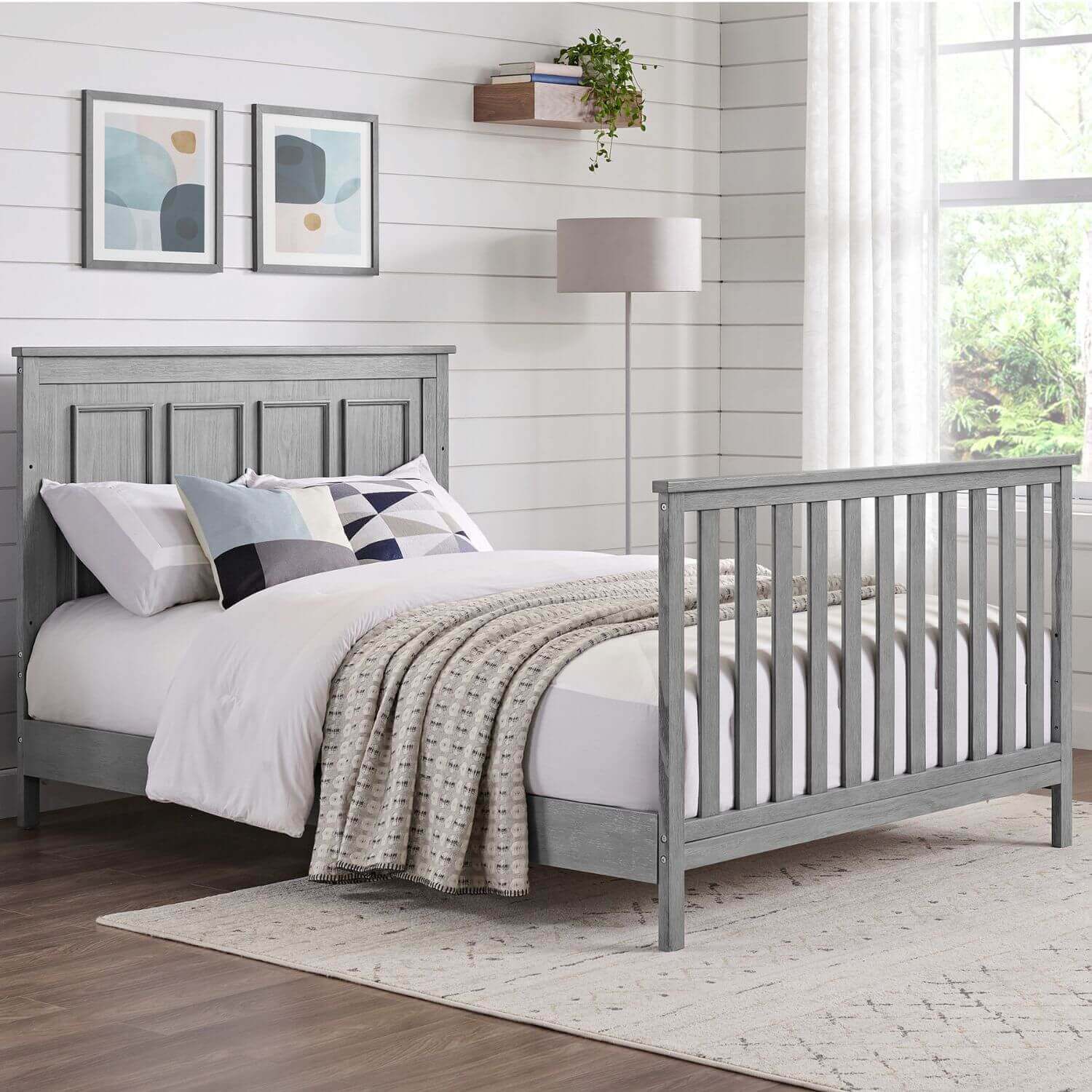 Oxford Baby Bennett 4-in-1 Convertible Crib | Rustic Gray