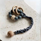 Unique Love Design Pacifier Clip Macrame Midnight Grey