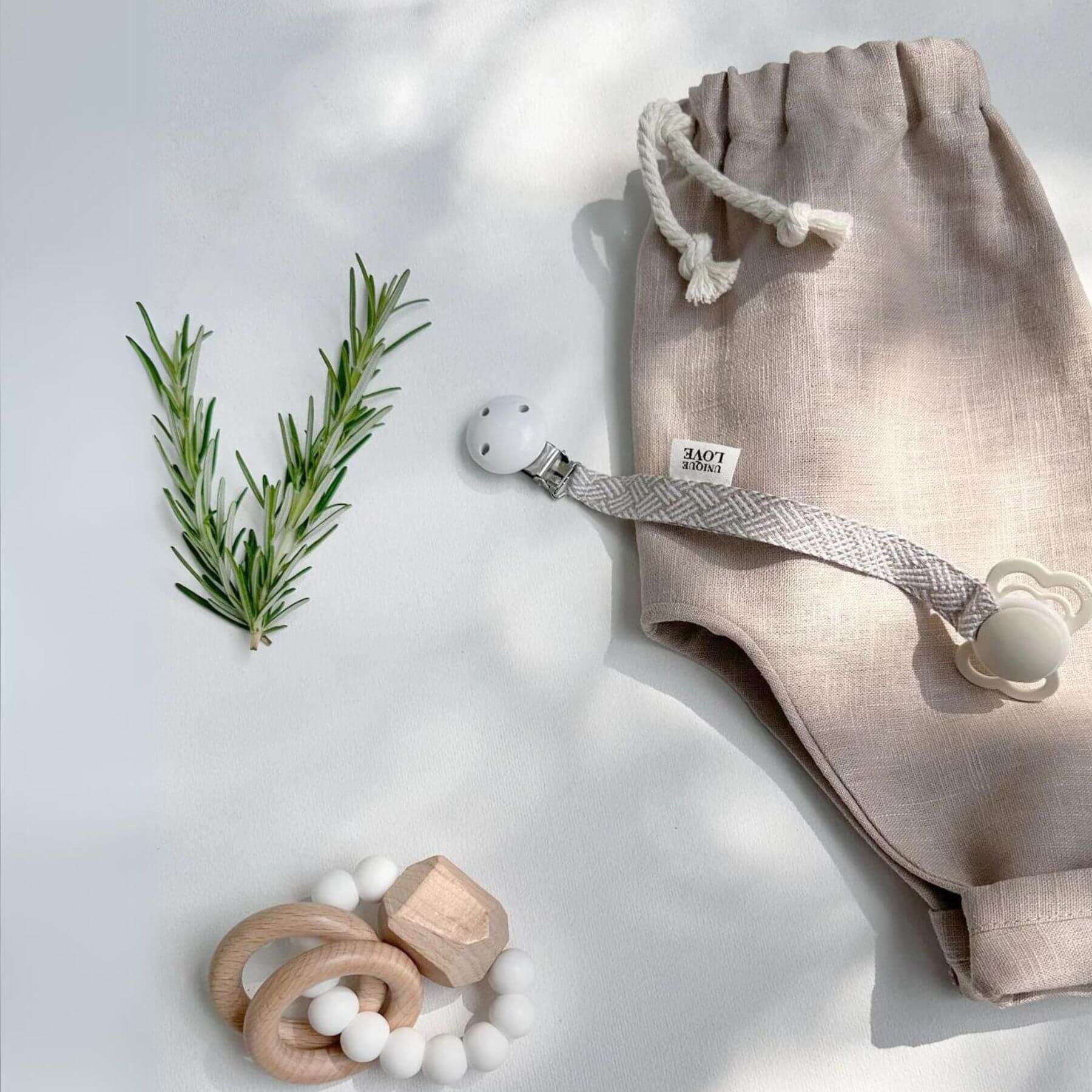 Unique Love Design Pacifier Strap Sand with Pants