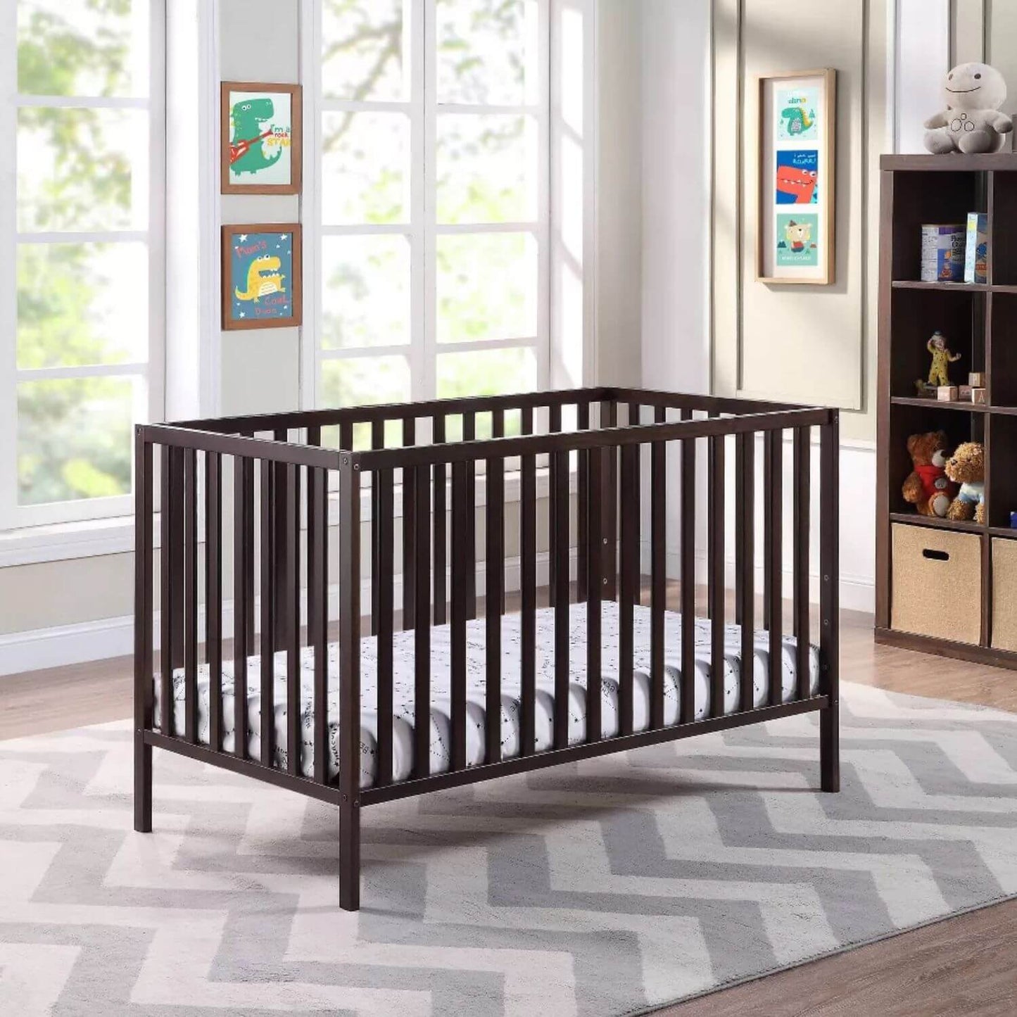 Palmer 3-in-1 Convertible Island Crib Espresso