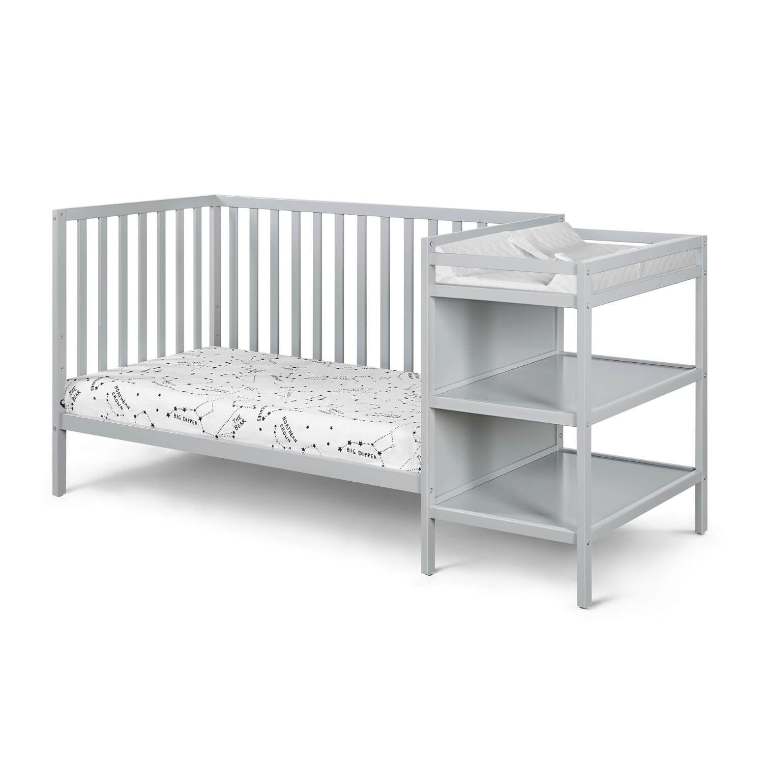 Palmer 3-in-1 Convertible Crib and Changer Combo Gray