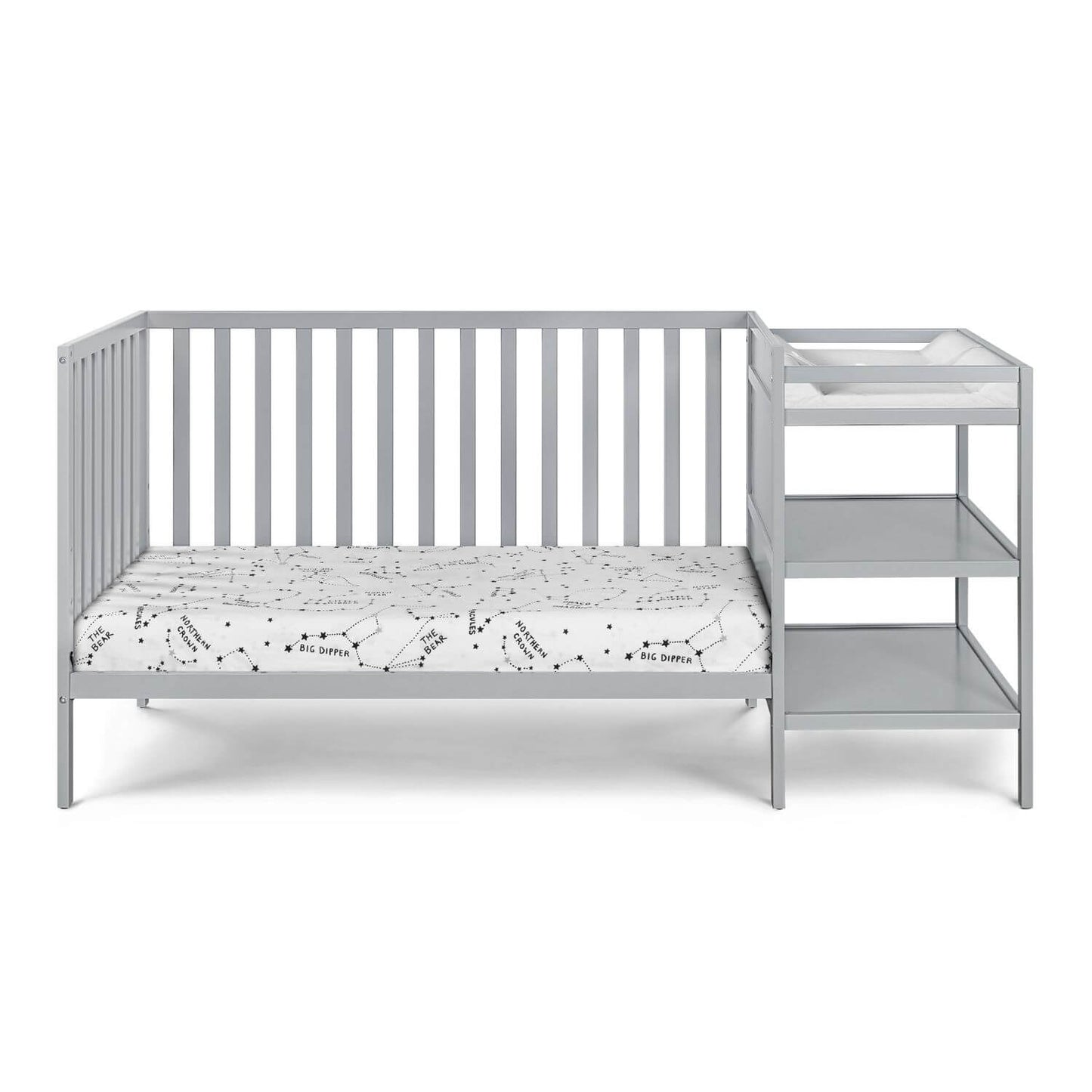 Palmer 3-in-1 Convertible Crib and Changer Combo Gray