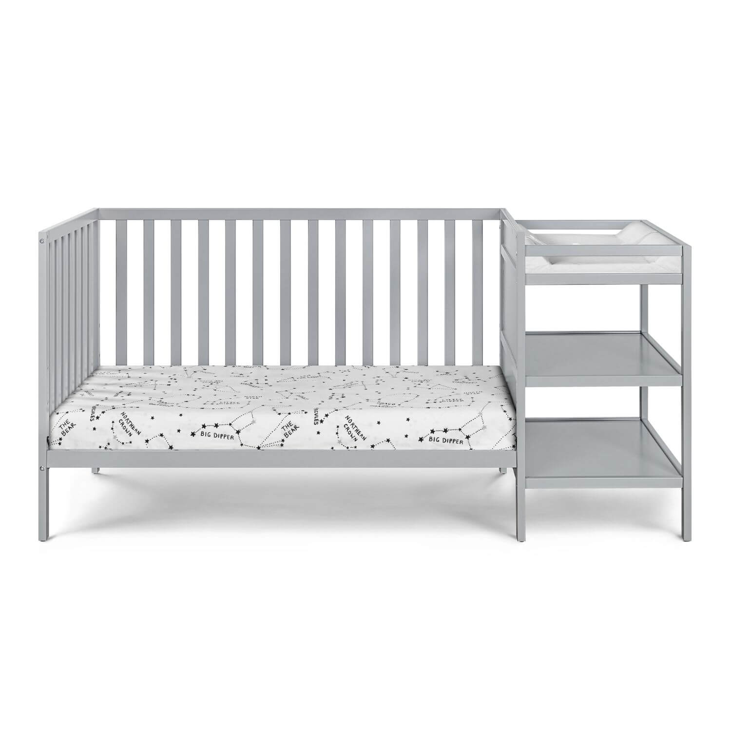 Palmer 3-in-1 Convertible Crib and Changer Combo Gray