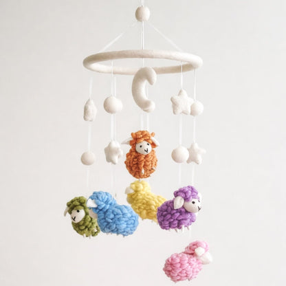 Ganapati Crafts Co. Pastel Sheep Baby Mobile