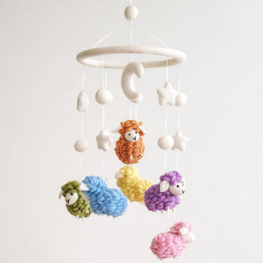 Ganapati Crafts Co. Pastel Sheep Baby Mobile