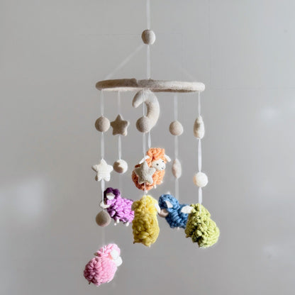 Ganapati Crafts Co. Pastel Sheep Baby Mobile