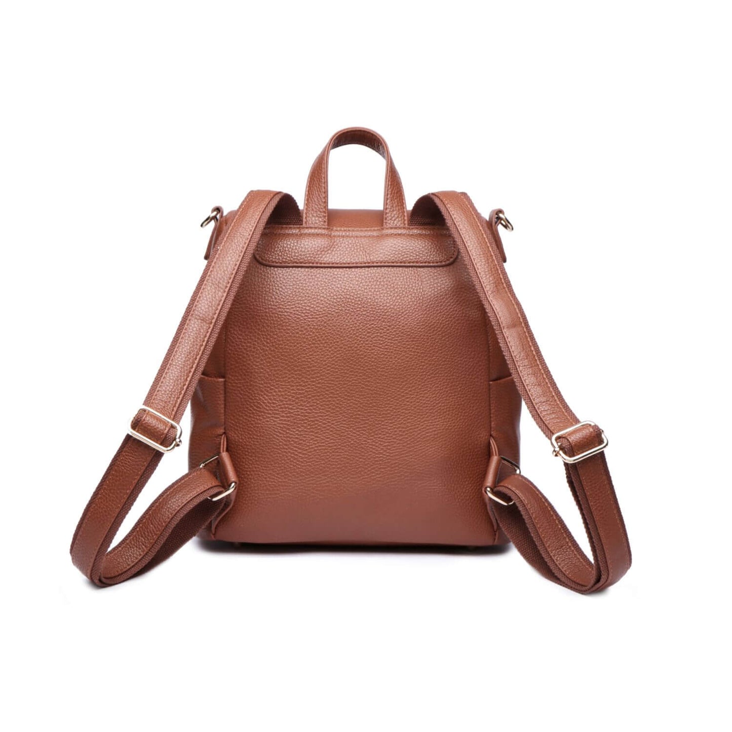 Back View of Luli Bebé Petit Monaco Diaper Bag | Caramel Brown