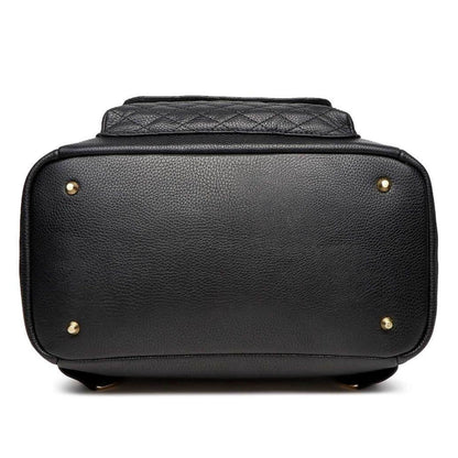 Bottom View of Luli Bebé Petit Monaco Diaper Bag | Ebony Black