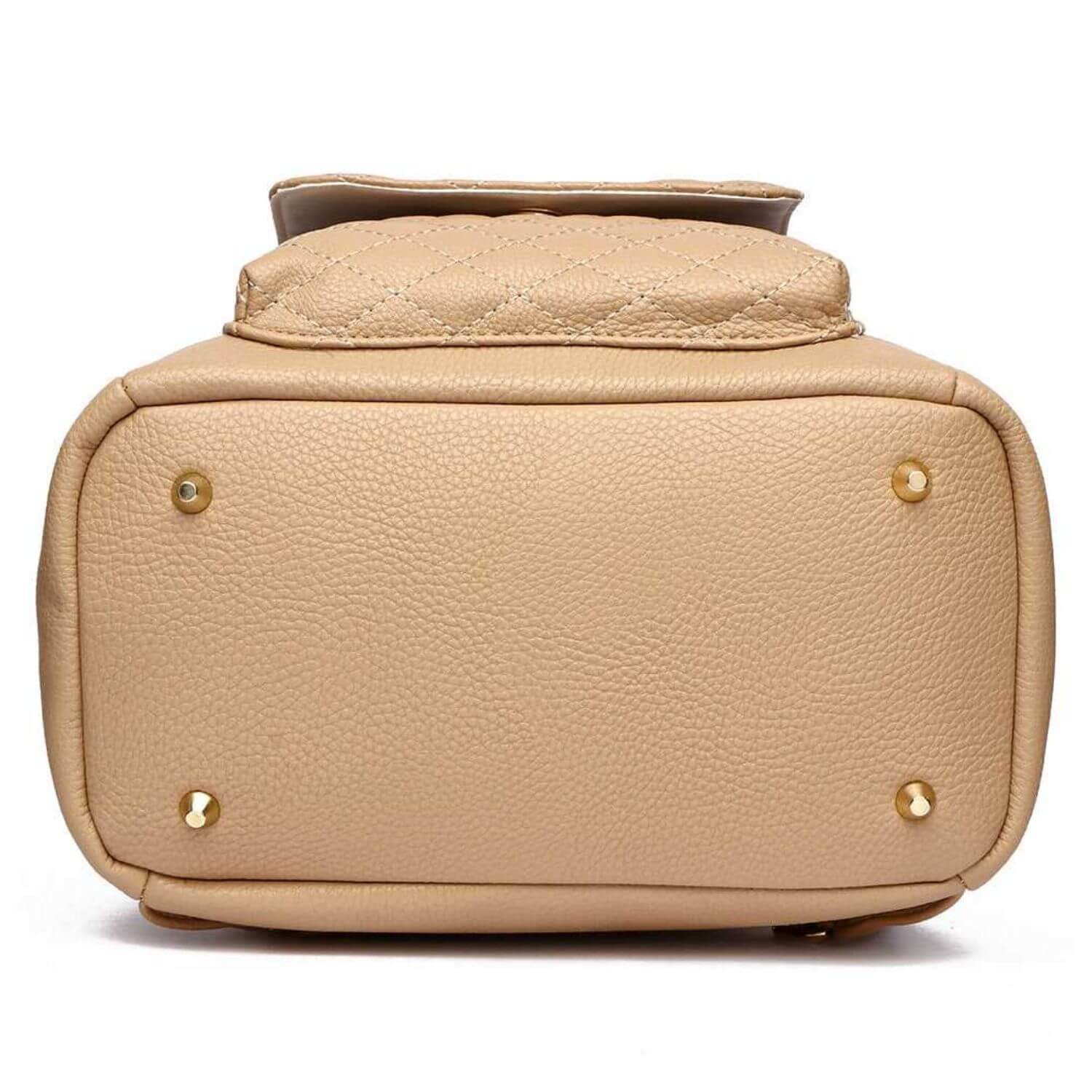 Bottom View of Luli Bebé Petit Monaco Diaper Bag | Latte