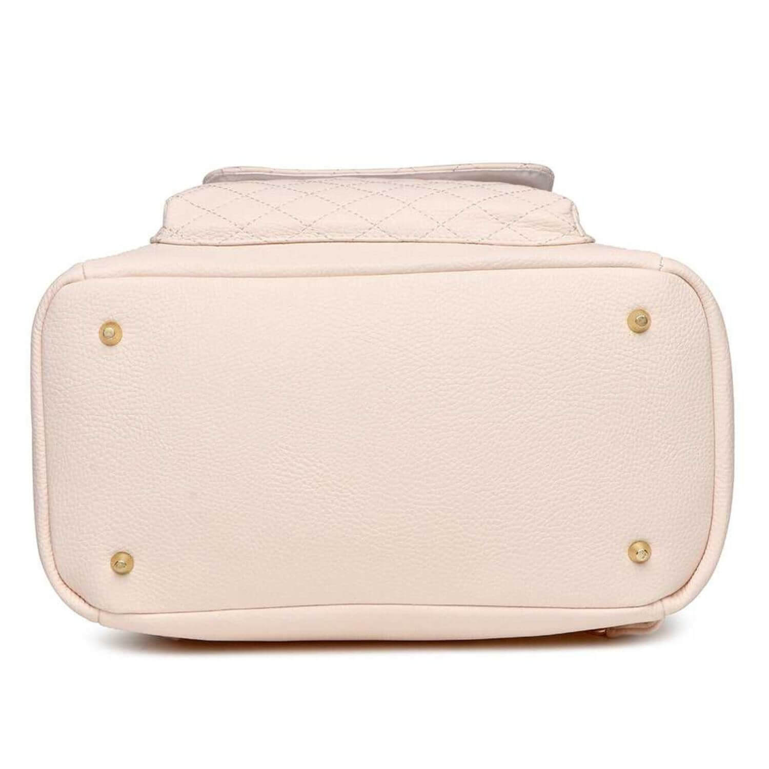 Bottom View of Luli Bebé Petit Monaco Diaper Bag | Pastel Pink