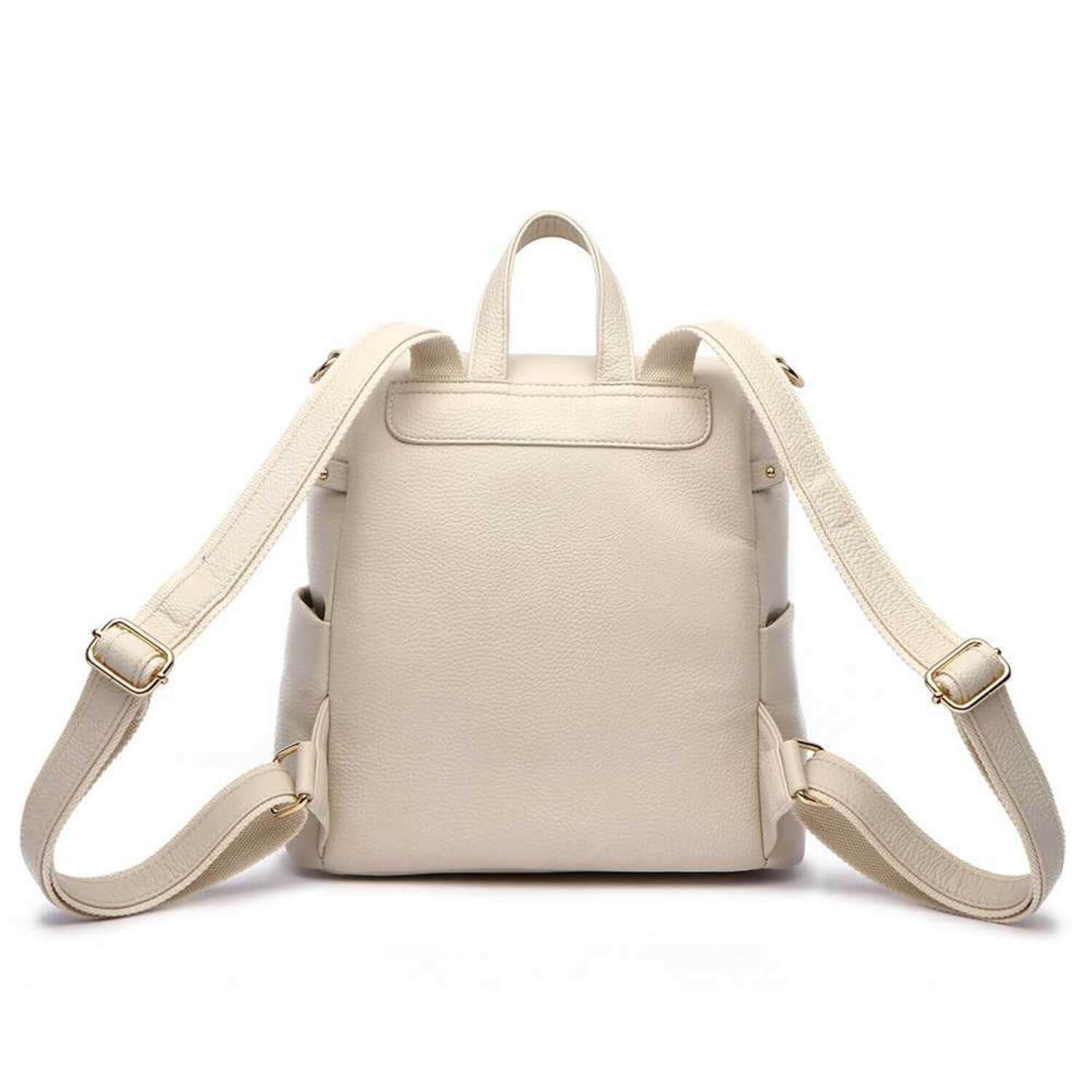 Back View of Luli Bebé Petit Monaco Diaper Bag | Pearl White